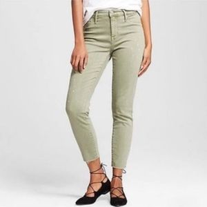 Mossimo supply co distressed skinny crop high rise jegging jeans